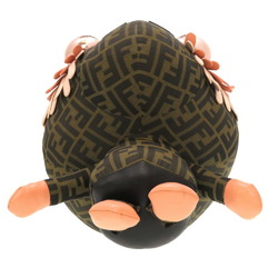 Fendi Space Monkey Not For Sale Display Zucca Pattern Canvas Leather Brown Plush