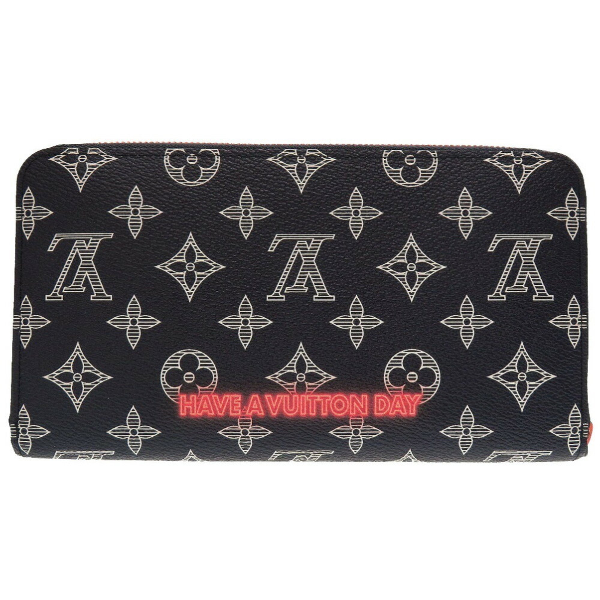 Louis Vuitton Monogram Ink Upside Down M62931 Zippy Organizer Navy Round Long Wallet 029LOUIS VUITTON