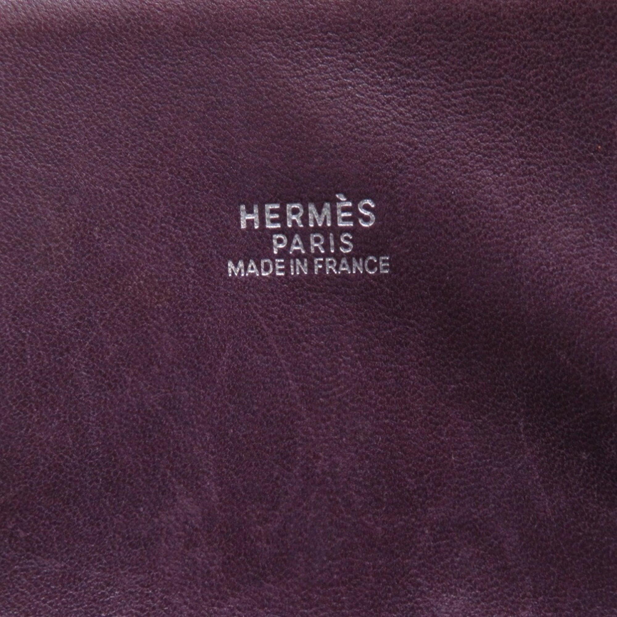 Hermes Bolide 31 Vibrato Box Calf Raisin □H Engraved Handbag Bag Purple