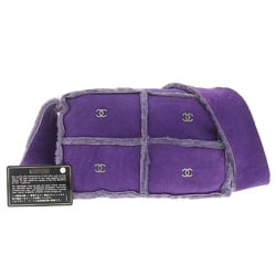 Chanel CHANEL here mark shoulder bag mouton purple 6 series