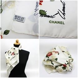 Chanel silk scarf muffler off-white CHANEL ladies