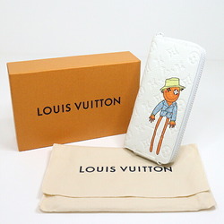 Louis Vuitton Zippy Vertical M80337 Virgil Abloh LV Friend Round Long Wallet Matte White Hardware