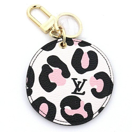 LOUIS VUITTON Louis Vuitton Porto Clé Illustre Wild at Heart Keyring  Keychain Bag Charm MP3070 Pink Black