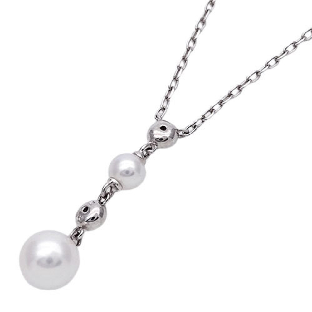 Mikimoto MIKIMOTO necklace Lady's brand pearl diamond K18WG white