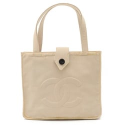 Pre-Owned CHANEL Chanel here mark handbag tote bag nylon light pink beige  (Good) 