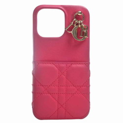 Christian Dior Lady Cannage Leather iPhone 13Pro Smartphone Case Pink
