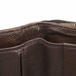 LOUIS VUITTON Louis Vuitton Compact Zip N61668 Damier Canvas Brown CA0094 Women's Bifold Wallet