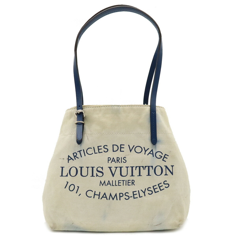LOUIS VUITTON Louis Vuitton Summer Collection 2014 Hippopotamus PM Tote Bag  Shoulder Canvas Leather Saphir Blue M94504