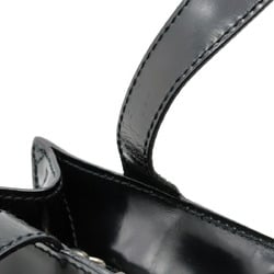 CHANEL Chanel here mark tote bag shoulder enamel patent leather black