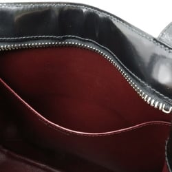 CHANEL Chanel here mark tote bag shoulder enamel patent leather black