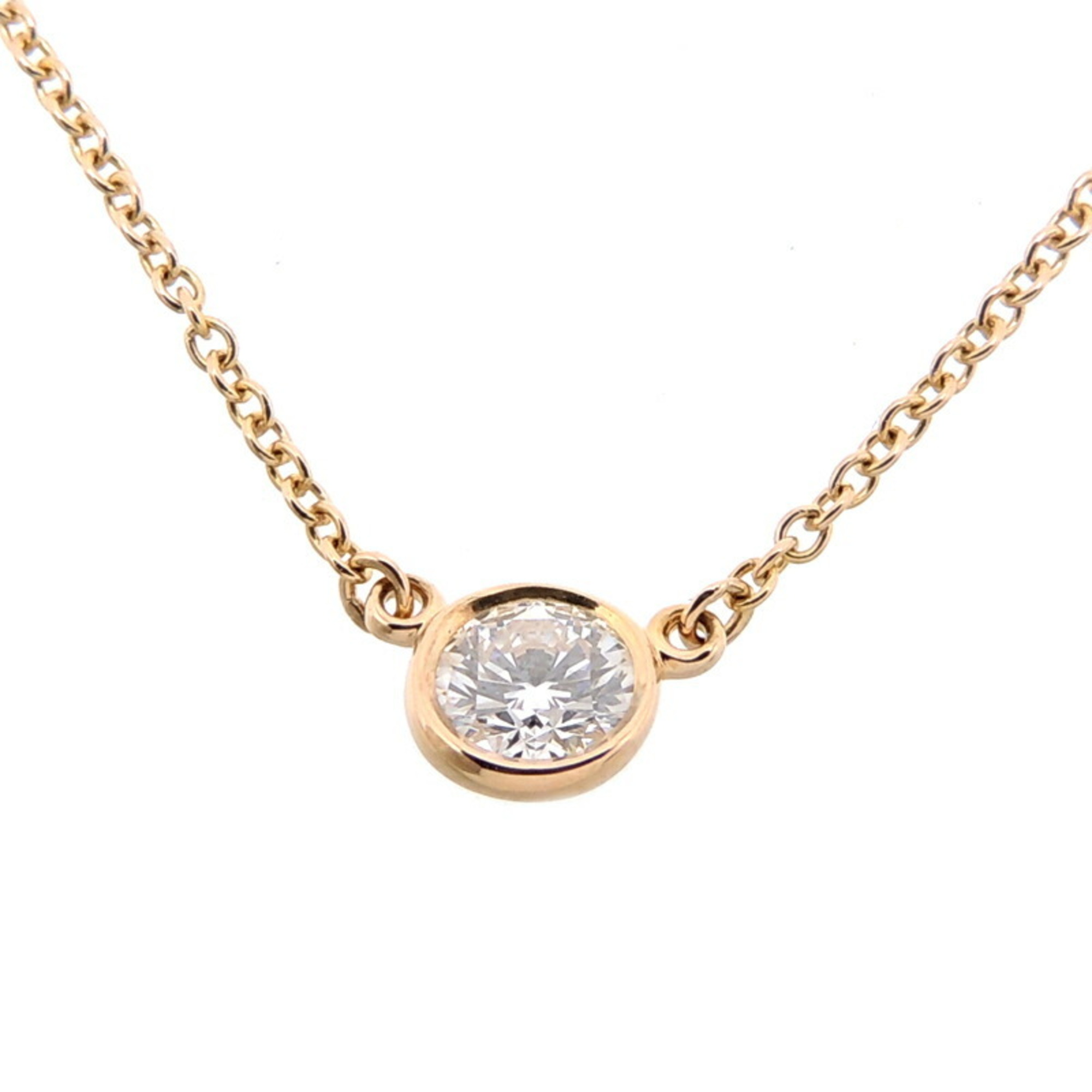 Tiffany 0.23ct diamond visor yard ladies necklace 750 yellow gold