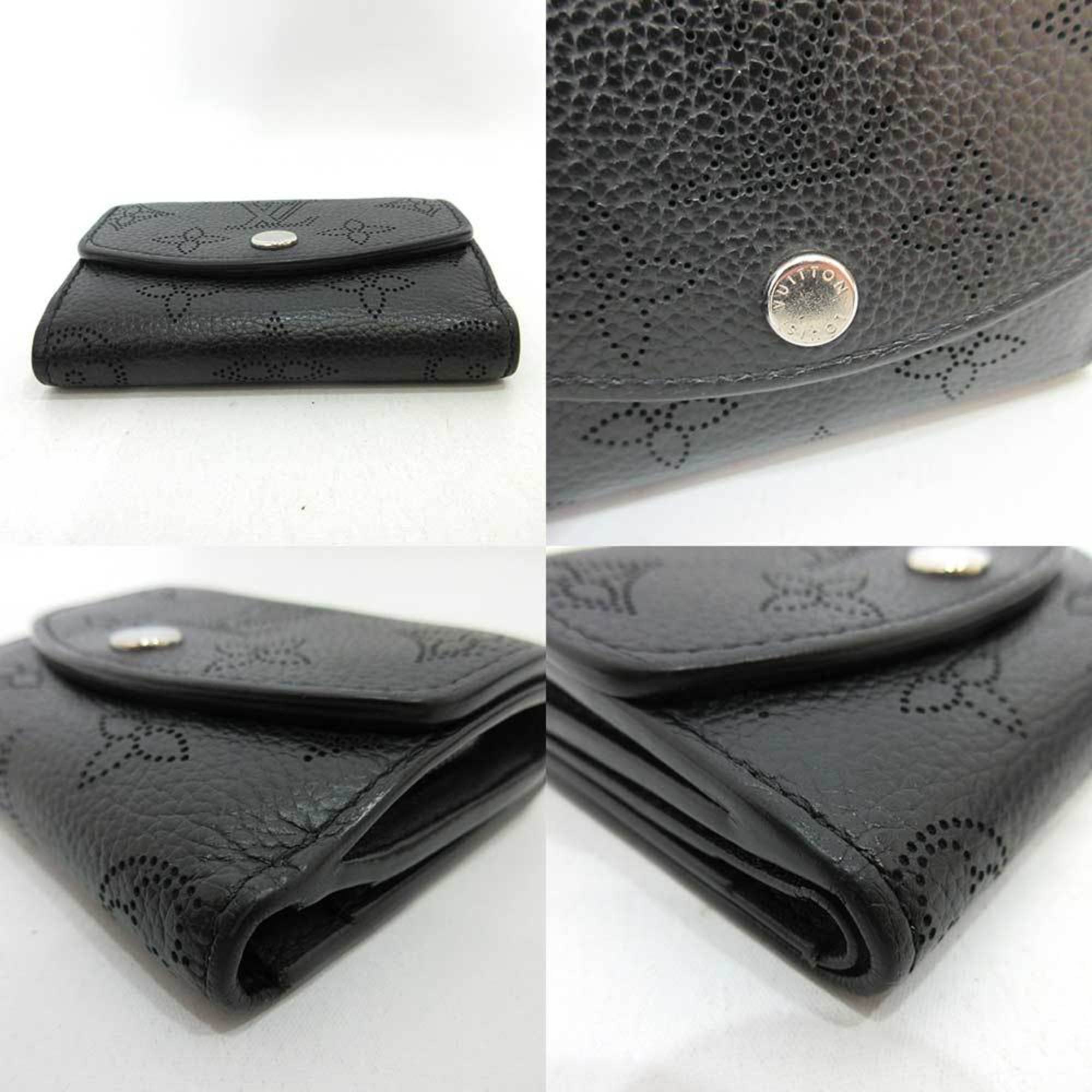 Louis Vuitton Wallet Portofeu Ilysse XS Noir Black Mini Trifold Women's Monogram Mahina M67498 LOUISVUITTON