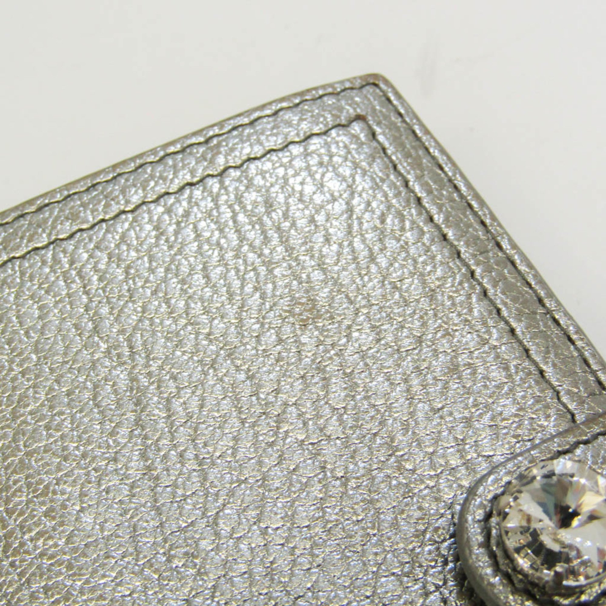 Miu Miu Women's Leather Card Wallet Silver