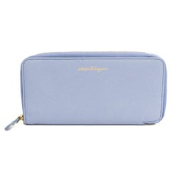 Salvatore Ferragamo Women's Leather Long Wallet (bi-fold) Purple Blue