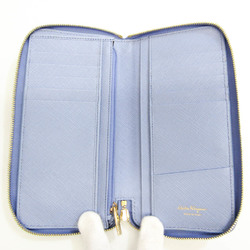 Salvatore Ferragamo Women's Leather Long Wallet (bi-fold) Purple Blue
