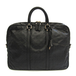 Gucci Guccissima 201480 Men's Leather Briefcase,Handbag Black