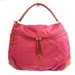 Felisi Women's Leather,Nylon Tote Bag Brown,Pink