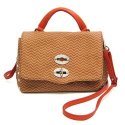 Zanellato Postina Baby Women's Leather,PVC Handbag,Shoulder Bag Orange