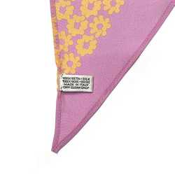 Chanel scarf muffler pink yellow flower silk 100% CHANEL here mark see-through ladies