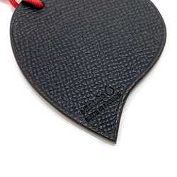 Hermes Heart Bag Charm Navy Black Petite Ashes Leather Silk Vow Epson Togo HERMES Key Holder Motif Women's