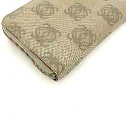 Loewe round long wallet beige gray anagram PVC leather LOEWE ladies