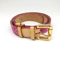 LOUIS VUITTON Louis Vuitton Monogram Sun Tulle Belt Leather Fuchsia Pink  #90 90/36 M6925U | eLADY Globazone