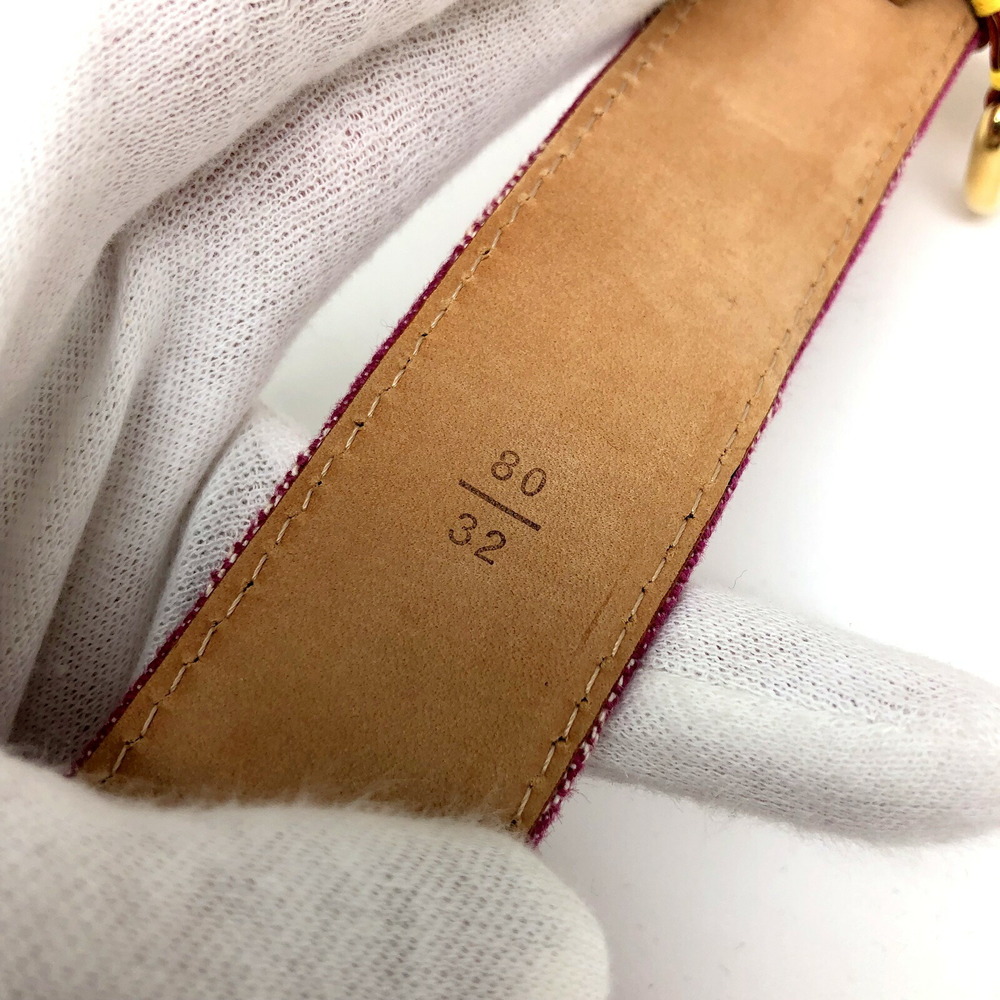 LOUIS VUITTON Louis Vuitton Belt M6925W Monogram Denim Pink Gold