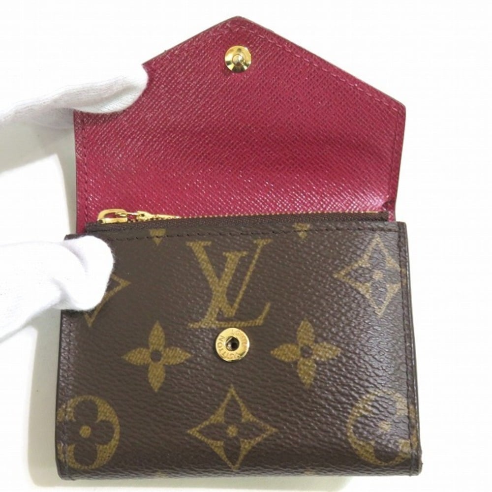 Louis Vuitton Wallet Portefeuille Zoe Brown Fuchsia Monogram M62932 Good