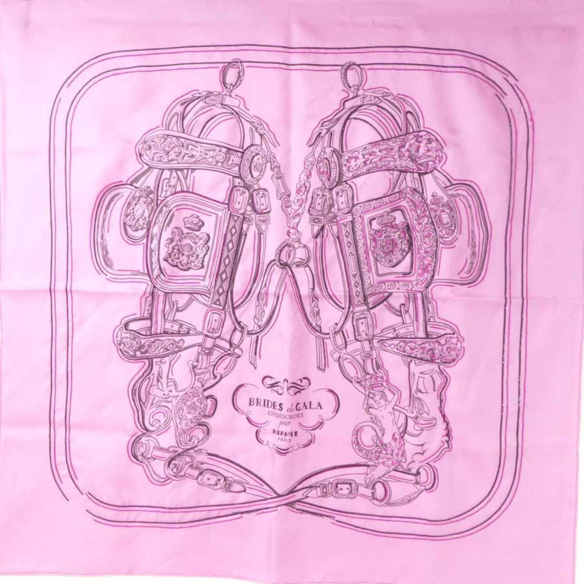 Hermes HERMES Scarf Carre 65 BRIDES de GALA Silk/Beads Pink Unisex