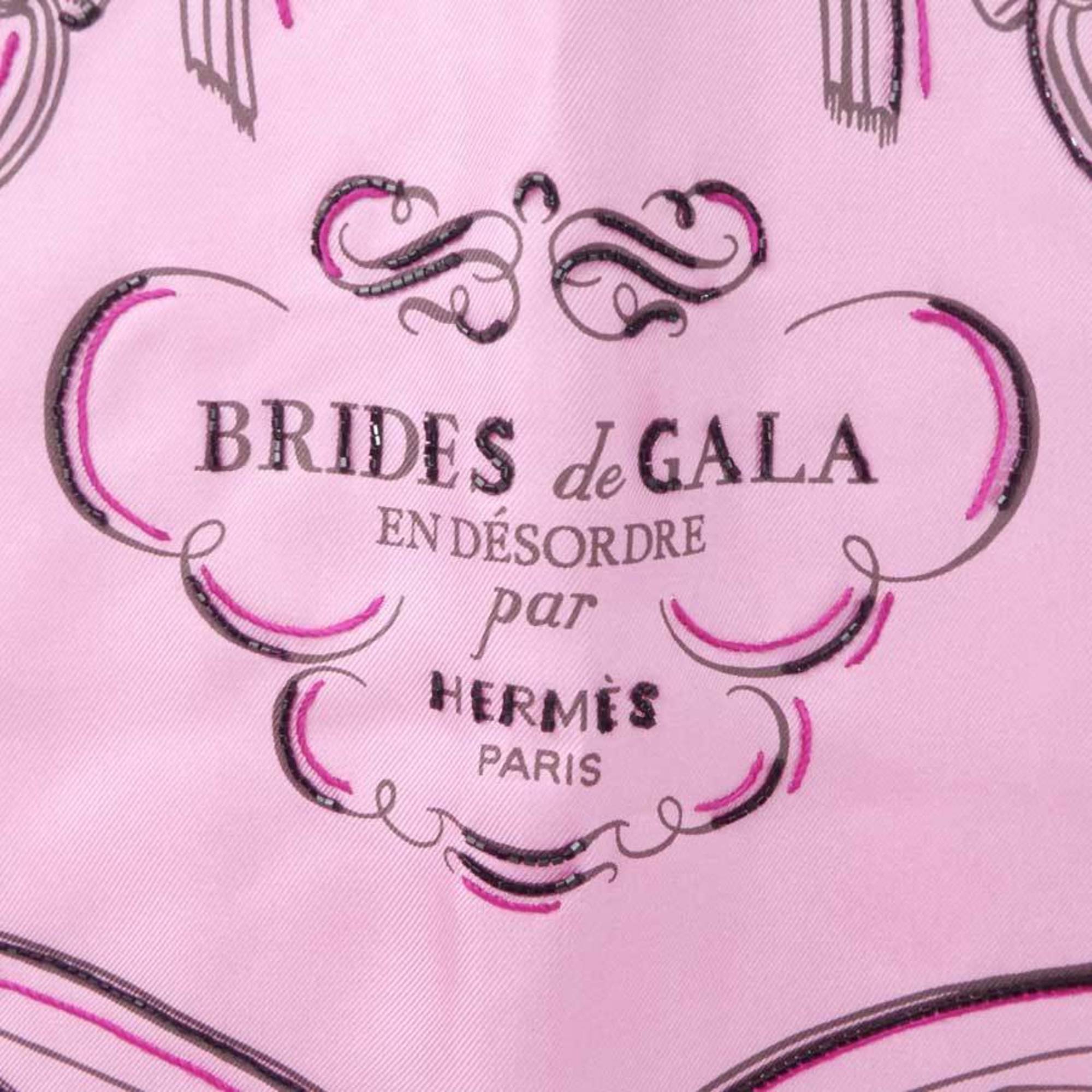 Hermes HERMES Scarf Carre 65 BRIDES de GALA Silk/Beads Pink Unisex