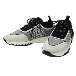 Hermes HERMES sneakers Lady's Addict knit canvas white black