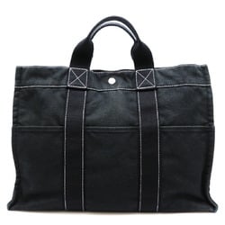 Hermes Deauville MM Ladies Tote Bag Cotton Canvas Black