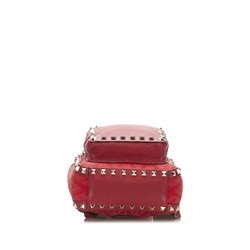 Valentino Rockstud rucksack backpack red canvas leather ladies VALENTINO
