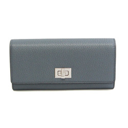 Fendi Peekaboo 8M0427 Women's Leather Long Wallet (bi-fold) Blue,Gray
