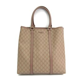 Gucci GG Plus 223668 Unisex GG Supreme Leather Tote Bag Dusty Pink