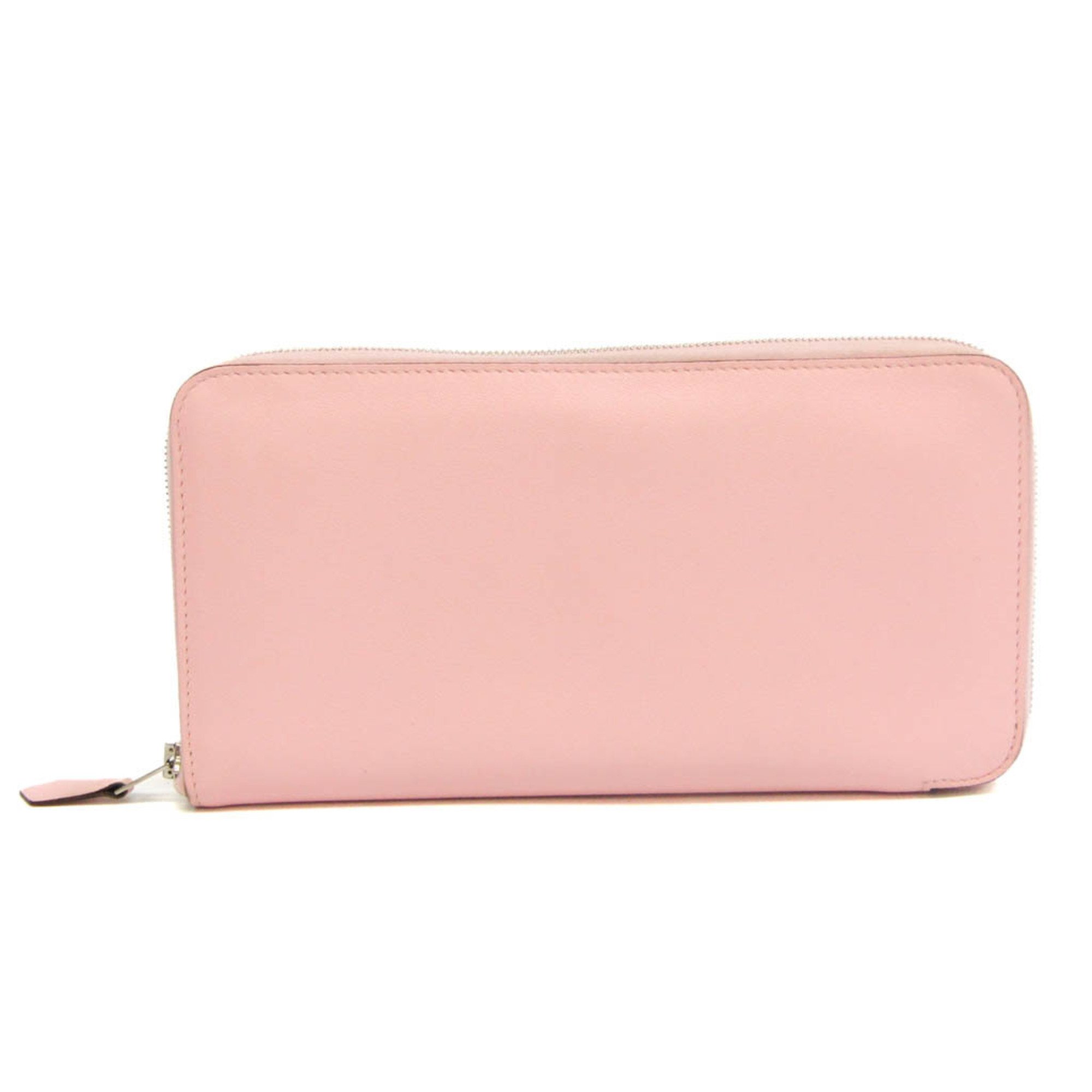 Hermes Azap Long Veau Swift Women's Swift Leather Long Wallet (bi-fold) Pink,Rose Sakura