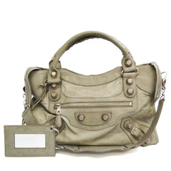 Balenciaga City Giant City 173084 002123 Women's Leather Handbag,Shoulder Bag Grayish