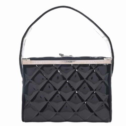 CHANEL Chanel Patent Matelasse Cocomark Vanity Bag Handbag - Black