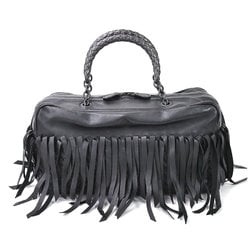 Bottega Veneta BOTTEGAVENETA Handbag Intrecciato Fringe Leather/Metal Black Ladies