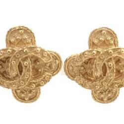 Chanel CHANEL earrings here mark metal gold ladies