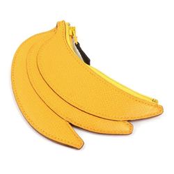 Hermes HERMES coin case fruit banana leather yellow unisex