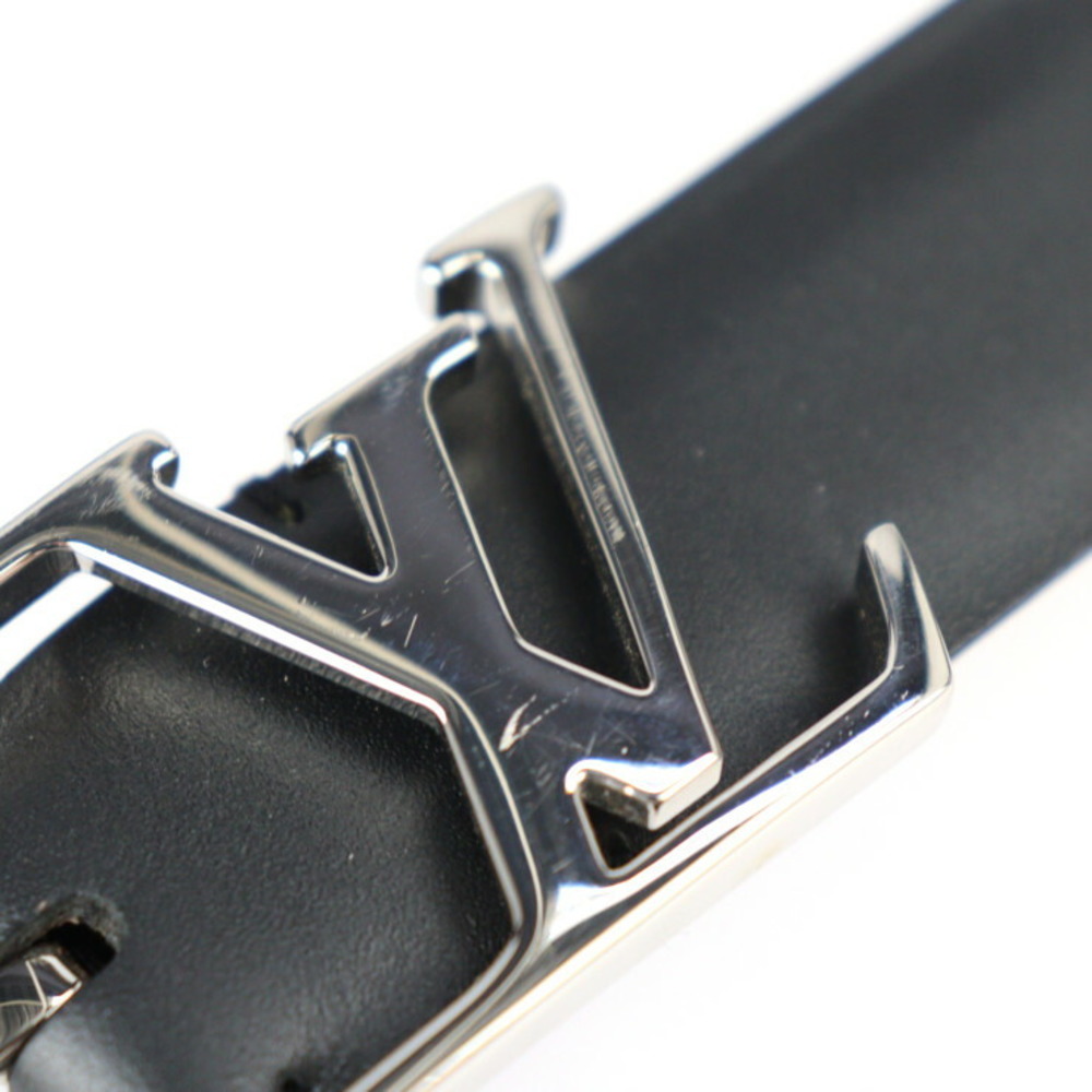 LOUIS VUITTON Louis Vuitton Sun Tulle neogram belt M6058U notation size 90/ 36 leather black silver metal fittings