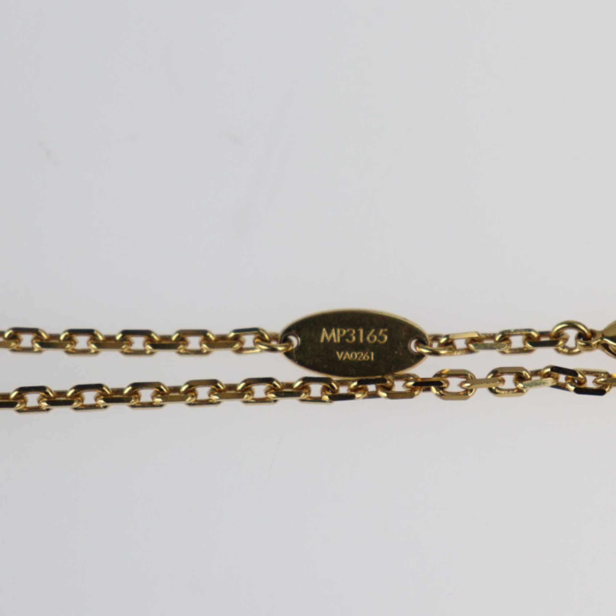 LOUIS VUITTON Louis Vuitton Broche Pandantif Cle Necklace MP3165 Metal Hawk Eye Stone Resin Gold Green Black Key Motif Pendant Brooch