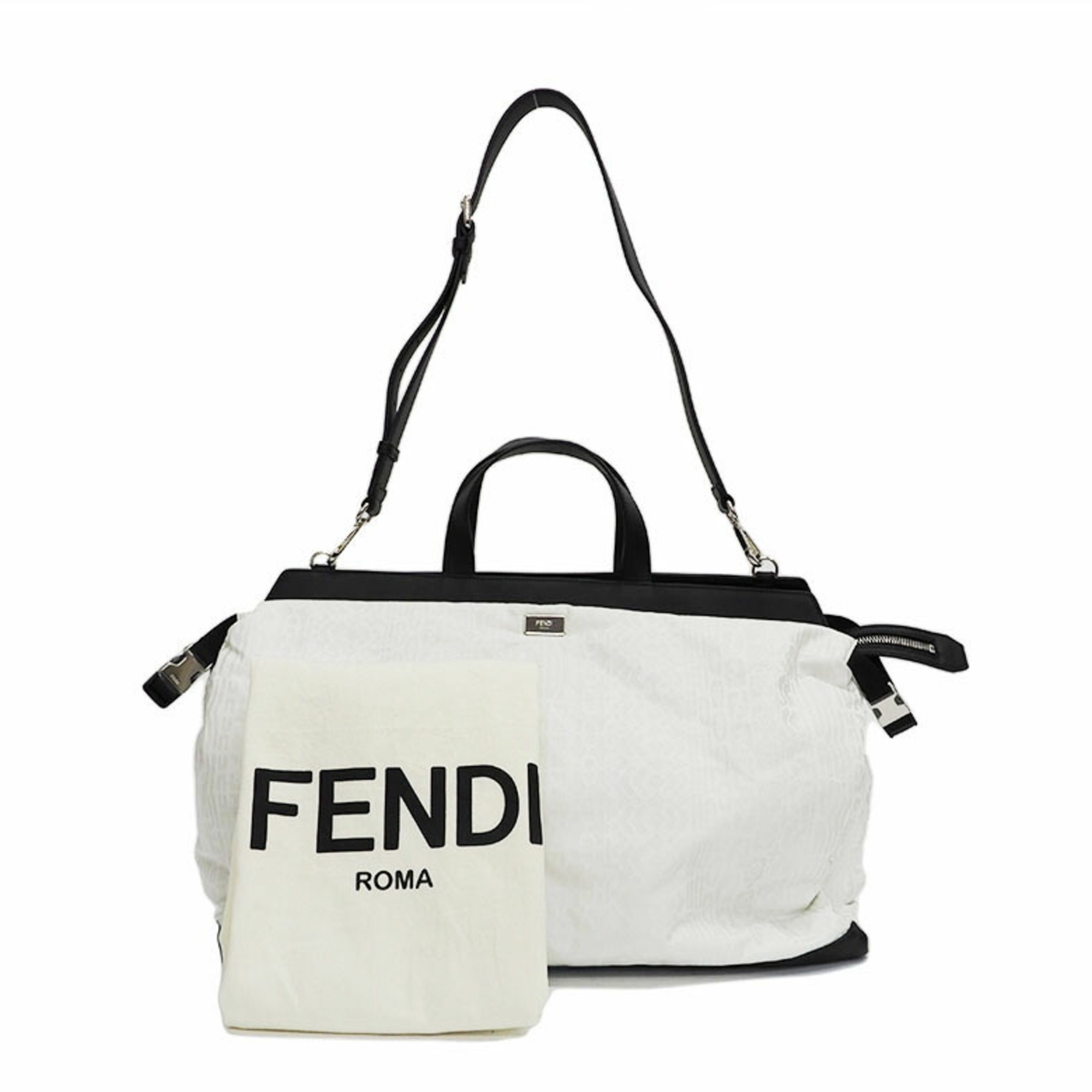 Fendi FENDI ANREALAGE Collaboration Peekaboo Iconic Large Boston Bag White 7VA502 Men's