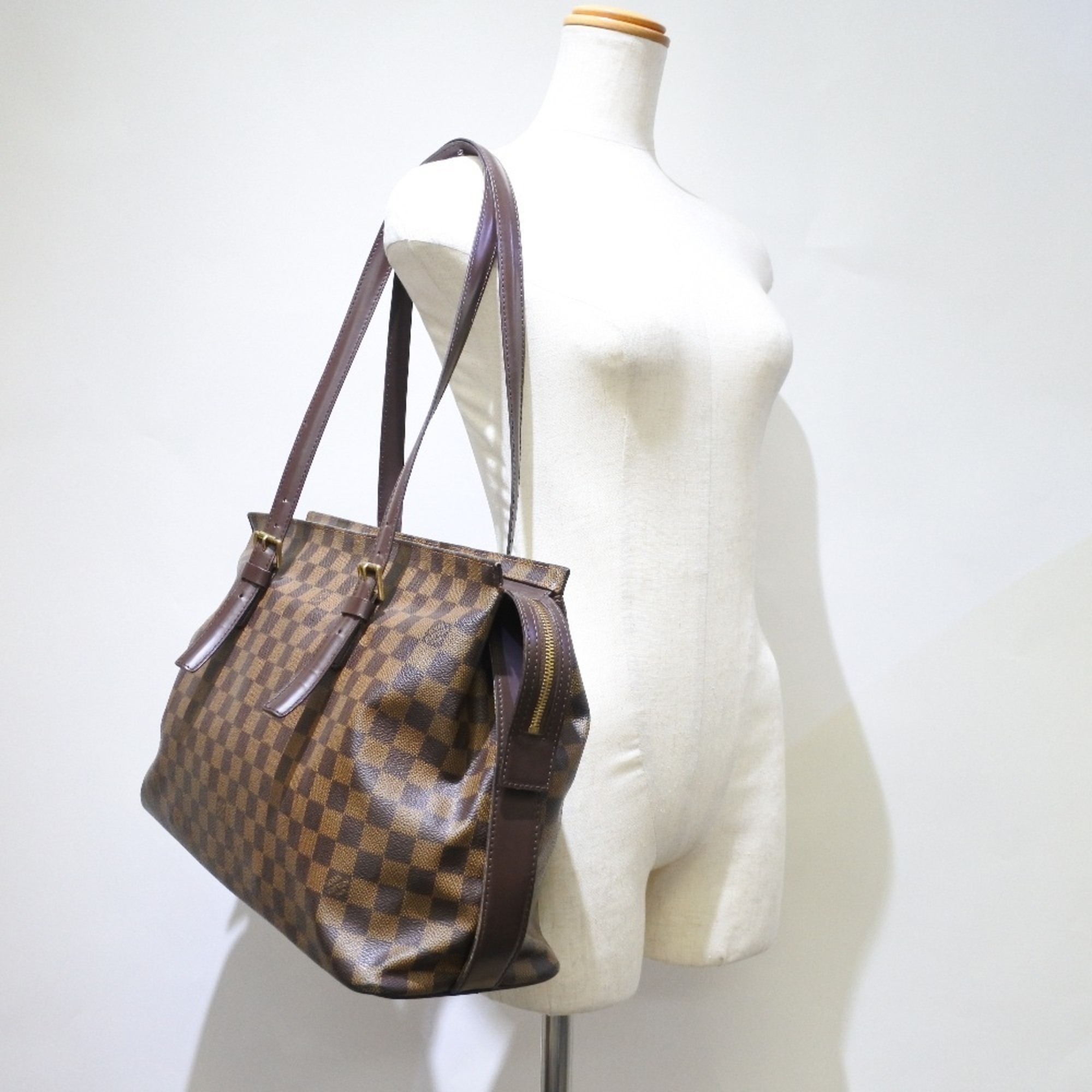 LOUIS VUITTON Louis Vuitton Chelsea N51119 Damier Canvas Brown TH0095 Women's Shoulder Bag