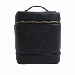 CHANEL Chanel Caviar Skin Cocomark Vanity Bag Handbag A01998 Black