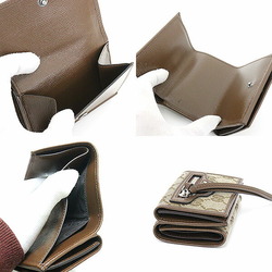 Gucci Balenciaga GUCCI x The Hacker Project Neo Classic GG Supreme Canvas Leather Beige Ebony 681708 Trifold Wallet Small