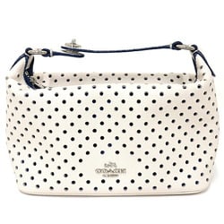 COACH coach perforated leather pochette pouch handbag punching 53215 ivory blue