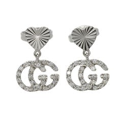 Gucci GG running diamond earrings K18 white gold ladies GUCCI