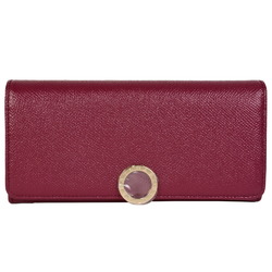 Bulgari BVLGARI Large bi-fold long wallet with coin purse calf leather red 292539